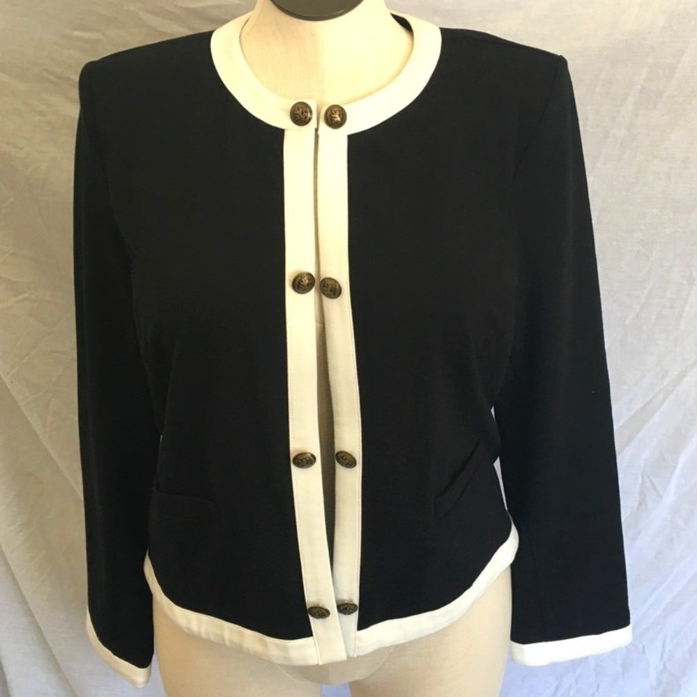 Tommy Hilfiger Black Blazer with White Trim X Large NWT